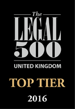 Legal 500 Top Tier Firm 2016